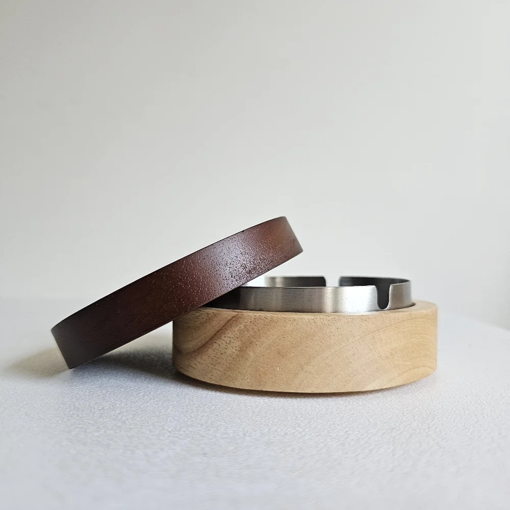 New Minimalist Wooden Covered Detachable Ashtray, Elegant & Stylish